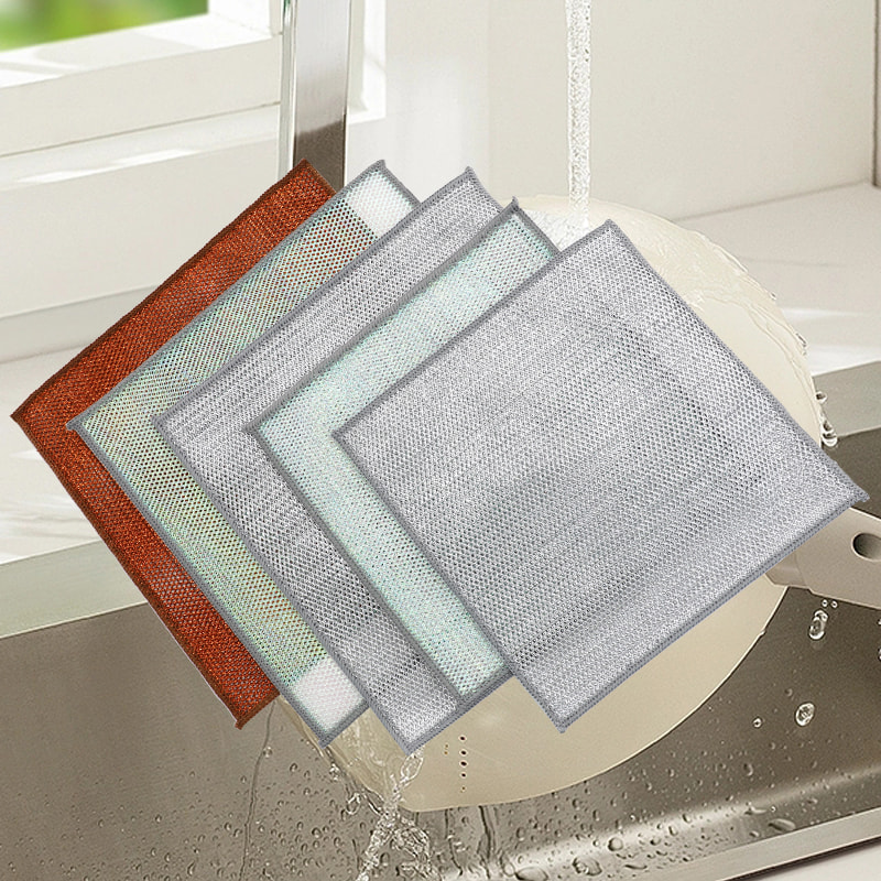 Bronz színes tisztítókendő, kétoldalas ezüst dróttörlő