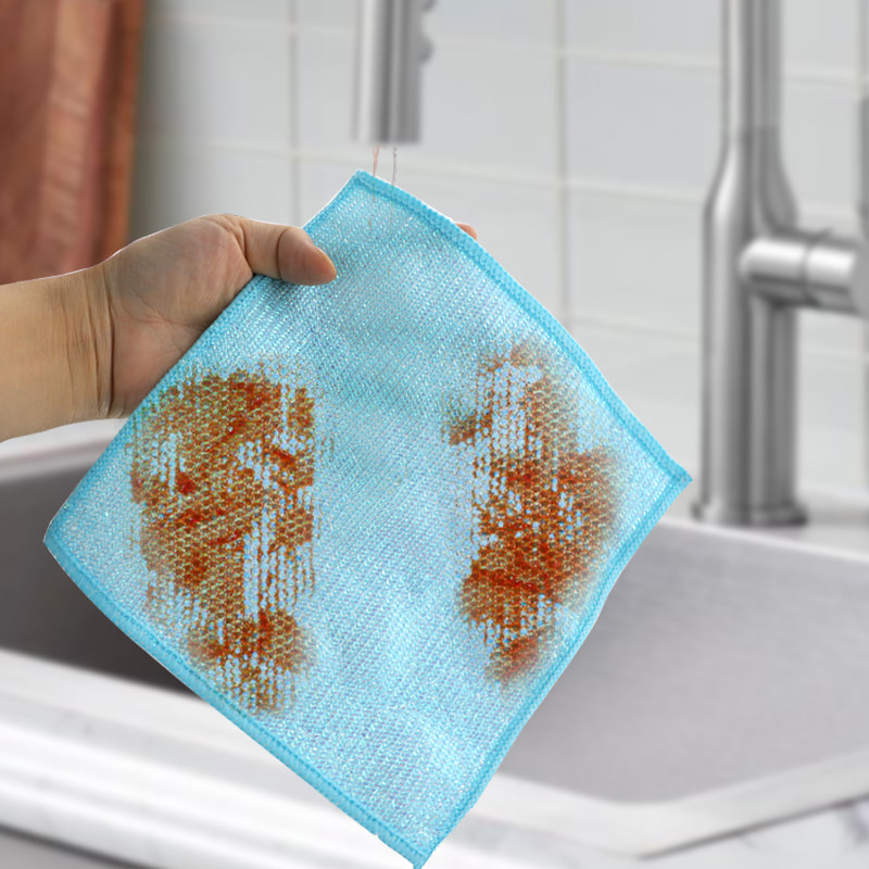 Száraz és nedves ezüstszálas kendő, színes selyem bambuszszálas súrolókendő